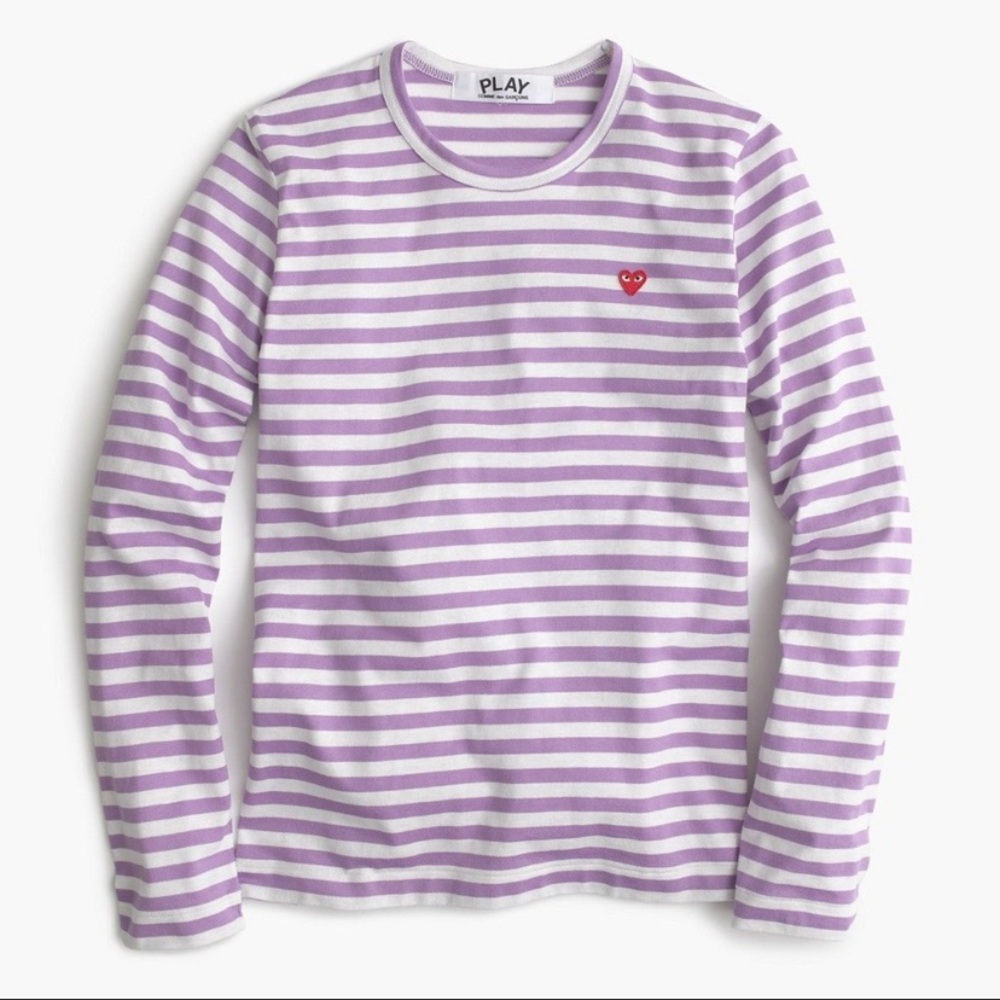 Play Comme des garçons stripe heart t-shirt